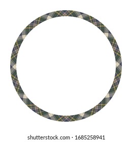 Circle borders and frames vector. Round border pattern geometric vintage frame design. Scottish tartan plaid fabric texture. Template for gift card, collage, scrapbook or photo album and portrait.
