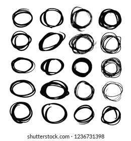 Circle borders, text dividers and laurel design elements. Vector illustration