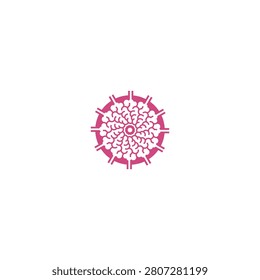 Circle of brain convolutions abstract logo.