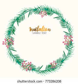 Circle branch, invitation card, vector illustration
