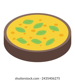 Circle bread crouton icon isometric vector. Stick toasted. Sativum petite slice
