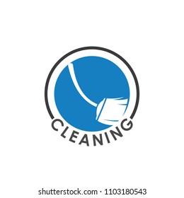 Circle Broom Cleaning Assistant Symbol