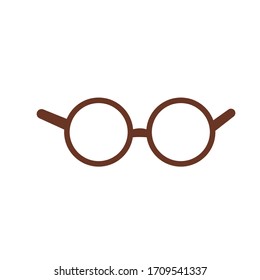 gafas marrones. silueta vectorial