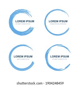 Circle Brush Frame Logo And Title Template Set