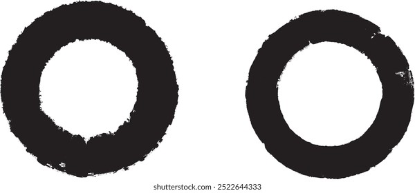 Circle brush paint .Grunge Paint frame . Vector brush Stroke . Distressed banner . Circle stamp with rough edges. paintbrush design element . Gradient brush . Circular line . Distress textured stroke
