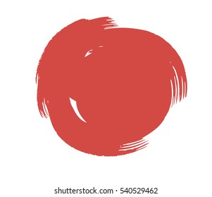 Circle brush spot. Hand drawn vector graphic element. Fluent sketchy style.