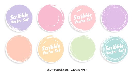 Circle brush stroke background. Creative vector illustration of watercolor hand drawn element. Artistic paint design. Abstract concept colored grunge graphic. Label sticker.