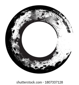 Circle Brush Stroke Border Frame . Grunge Element for your Design .