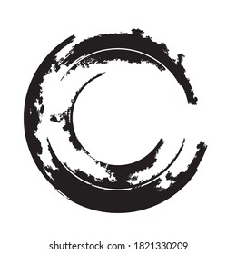 Circle Brush Stroke Border Frame . Grunge Element for your Design .