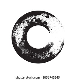 Circle Brush Stroke Border Frame . Grunge Element for your Design .