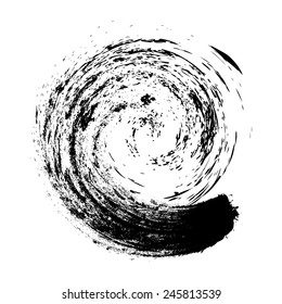 Circle Brush Stroke Border Frame . Grunge Element for your Design . 