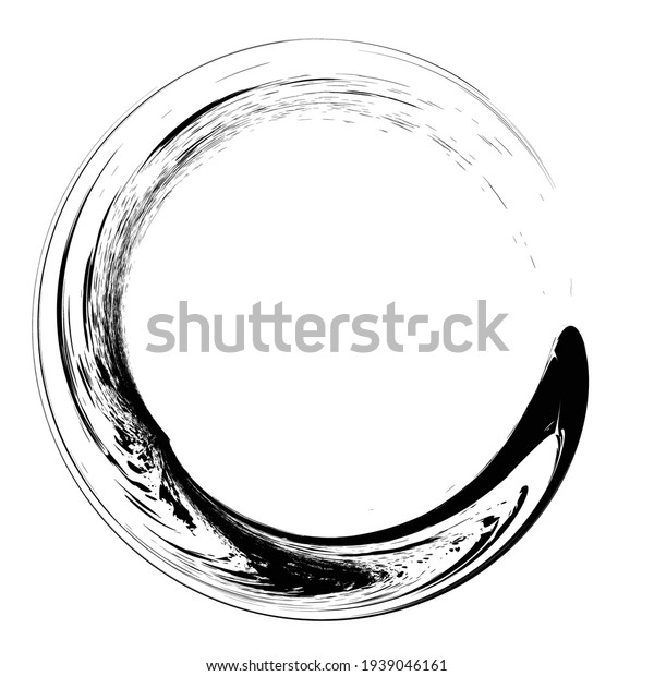 Circle Brush Stroke Border Frame Grunge Stock Vector (Royalty Free ...