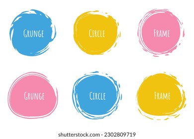 Razo del pincel circular, marco de pintura dibujado a mano para el logotipo de diseño, pancarta, tarjeta. 
