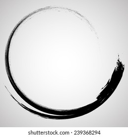 Circle Brush Stroke . Logo Design Template . Swirl Element .