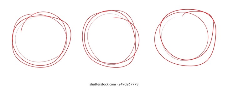 Circle brush stroke. Red circle brush design eps 10