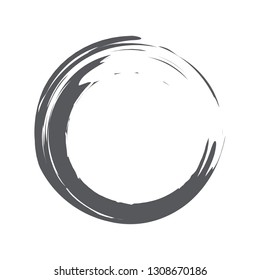 Circle brush stroke, vector. Isolated on white background. Trendy circle brush stroke for banner, stamp, seal, logo, label and design template. Creative art concept, vector illustration