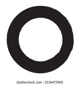 Circle Brush Stroke .Vector Logo Design Template . Twirl Grunge Shapes . 