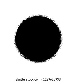 Circle brush strokes, hand drawn paint brush circle logo frame – vector