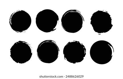 Trazos de pincel de círculo, pincel dibujado a mano marco de logotipo círculo - para el Vector estándar.