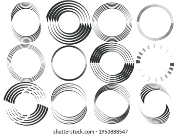 Circle of brush strokes on white background.