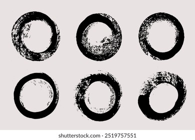 Circle brush strokes vector. Painted rings collection. Round frames or textured text boxes set.

The images are created without the use of any artificial intelligence software at any stage