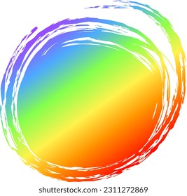 Estilo de pincel circular con colores arcoiris. Símbolo del Mes del Orgullo LGBT. Ilustración.