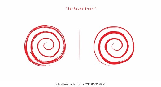 circle brush texture vector logo design