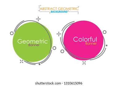 Circle bubble abstract geometric banners. vintage and trendy backgrounds set.