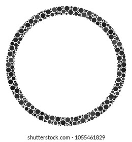 Circle Bubble composition of dots in various sizes and color tones. Round dots are grouped into circle bubble vector composition. Vector illustration.