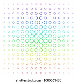 Circle Bubble icon spectral halftone pattern. Vector circle bubble shapes organized into halftone grid with vertical spectral gradient. Designed for backgrounds, covers and abstract concepts.