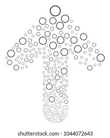 Circle Bubble pattern created in the collection of ahead directed arrow. Ahead target arrow collage designed from circle bubble design elements.