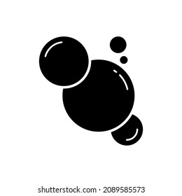 Icono de silueta de jabón de burbujas de círculo. Bebida, agua Fizzy, refresco y el icono negro de champán. Limpieza, Lavandería, Concepto De Lavado. Pictograma de burbuja de jabón. Ilustración de vectores aislados.