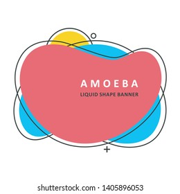 Circle Bubble Wavy banner. Modern vector template. Memphis Liquid shape. Mosaic amoeba design. Template for the design of a logo, flyer or presentation. 