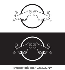 Circle bull vector animal logo . icon logo 