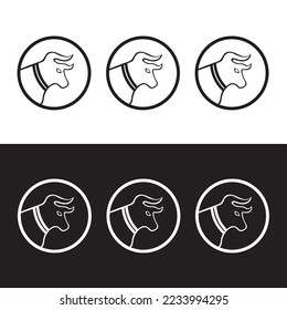 Circle bull vector animal logo . icon logo 