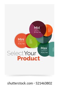 Circle business brochure template with options. Vector annual report template with sample text
