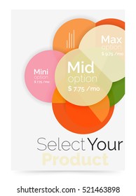 Circle business brochure template with options. Vector annual report template with sample text