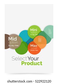 Circle business brochure template with options. Vector annual report template with sample text