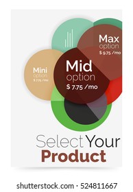 Circle business brochure template with options. Vector annual report template with sample text