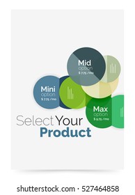 Circle business brochure template with options. Vector annual report template with sample text
