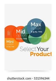 Circle business brochure template with options. Vector annual report template with sample text