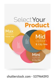 Circle business brochure template with options. Vector annual report template with sample text