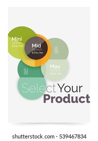 Circle business brochure template with options. Vector annual report template with sample text