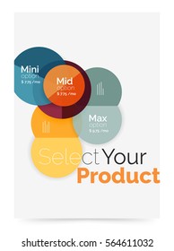 Circle business brochure template with options. Vector annual report template with sample text