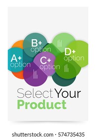 Circle business brochure template with options. Vector annual report template with sample text