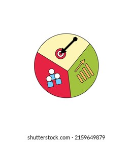 circle business with cooperation between clients, company target and increased business. vector illustration