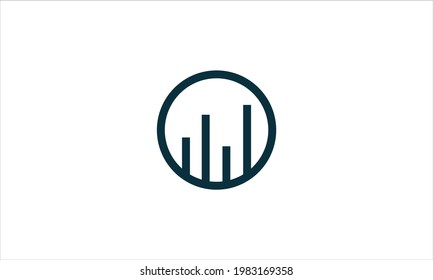 Circle Business Finance Logo icon vector or Business logo graph growth vector template