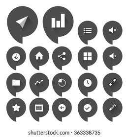 Circle business icon set