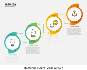 Circle business infographic design template with 4 steps , vector illustration.