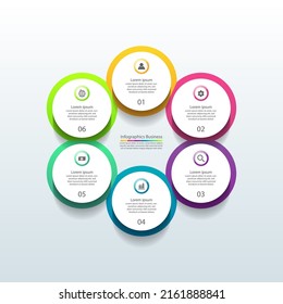 Circle business infographic template color gradient